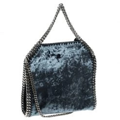 Stella McCartney Blue Velvet Mini Falabella Tote For Women -Stella McCartney Sales luxury women stella mccartney used handbags p138084 003