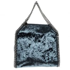 Stella McCartney Blue Velvet Mini Falabella Tote For Women -Stella McCartney Sales luxury women stella mccartney used handbags p138084 004