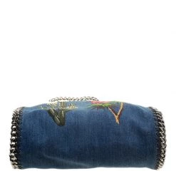 Stella McCartney Blue Denim Embroidered Mini Falabella Tote For Women -Stella McCartney Sales luxury women stella mccartney used handbags p139410 0007