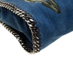 Stella McCartney Blue Denim Embroidered Mini Falabella Tote For Women -Stella McCartney Sales luxury women stella mccartney used handbags p139410 0011
