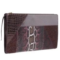 Stella McCartney Red Faux Leather Patchwork Oversized Waverley Clutch For Women -Stella McCartney Sales luxury women stella mccartney used handbags p14144 003