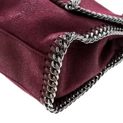 Stella McCartney Burgundy Faux Leather Falabella Shoulder Bag For Women -Stella McCartney Sales luxury women stella mccartney used handbags p146004 011