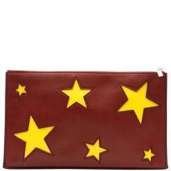 Stella McCartney Two Tone Leather Cavendish Stars Clutch For Women
