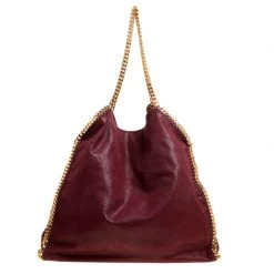 Stella McCartney Burgundy Faux Leather Large Falabella Tote For Women -Stella McCartney Sales luxury women stella mccartney used handbags p149523 0004
