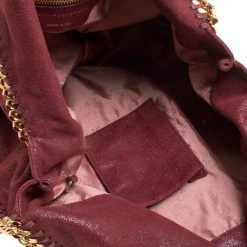 Stella McCartney Burgundy Faux Leather Large Falabella Tote For Women -Stella McCartney Sales luxury women stella mccartney used handbags p149523 0007
