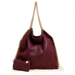 Stella McCartney Burgundy Faux Leather Large Falabella Tote For Women -Stella McCartney Sales luxury women stella mccartney used handbags p149523 0009