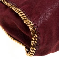 Stella McCartney Burgundy Faux Leather Large Falabella Tote For Women -Stella McCartney Sales luxury women stella mccartney used handbags p149523 0010