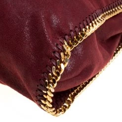 Stella McCartney Burgundy Faux Leather Large Falabella Tote For Women -Stella McCartney Sales luxury women stella mccartney used handbags p149523 0011