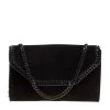 Stella McCartney Black Velvet Falabella Shoulder Bag For Women -Stella McCartney Sales luxury women stella mccartney used handbags p156715 0001