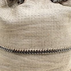 Stella McCartney Beige Woven Fabric Bucket Tote For Women -Stella McCartney Sales luxury women stella mccartney used handbags p165878 009