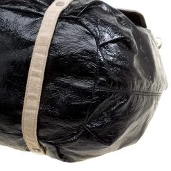 Stella McCartney Black Faux Patent Leather And Canvas Top Handle Bag For Women -Stella McCartney Sales luxury women stella mccartney used handbags p168007 003