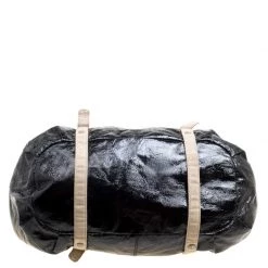 Stella McCartney Black Faux Patent Leather And Canvas Top Handle Bag For Women -Stella McCartney Sales luxury women stella mccartney used handbags p168007 005