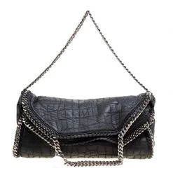 Stella McCartney Black Croc Embossed Faux Leather Small Falabella Tote For Women -Stella McCartney Sales luxury women stella mccartney used handbags p170629 003
