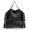 Stella McCartney Black Croc Embossed Faux Leather Small Falabella Tote For Women 2 Stella McCartney Black Croc Embossed Faux Leather Small Falabella Tote For Women -Stella McCartney Sales luxury women stella mccartney used handbags p170629 010