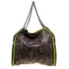 Stella McCartney Taupe/Neon Green Faux-Python Falabella Tote Bag For Women 1 Stella McCartney Taupe/Neon Green Faux-Python Falabella Tote Bag For Women -Stella McCartney Sales luxury women stella mccartney used handbags p183832 010