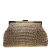 Stella McCartney Crocodile Print Canvas Oversized Clutch For Women