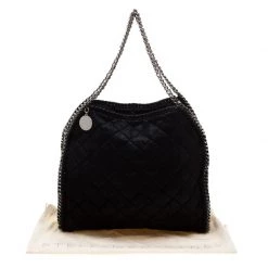 Stella Mccartney Black Quilted Faux Leather Falabella Shaggy Deer Tote For Women -Stella McCartney Sales luxury women stella mccartney used handbags p186067 004