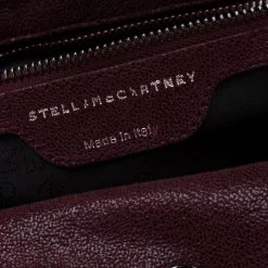 Stella McCartney Burgundy Faux-Python And Crocodile Embossed Leather Falabella Tote Bag For Women 20 Stella McCartney Burgundy Faux-Python And Crocodile Embossed Leather Falabella Tote Bag For Women -Stella McCartney Sales luxury women stella mccartney used handbags p186869 002