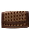Stella McCartney Woven Faux Leather Flap Clutch For Women