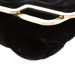 Stella McCartney Black Velvet Metal Clutch For Women -Stella McCartney Sales luxury women stella mccartney used handbags p194414 010