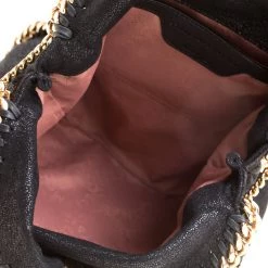 Stella McCartney Black Faux Leather Mini Falabella Shaggy Deer Tote For Women -Stella McCartney Sales luxury women stella mccartney used handbags p196938 005