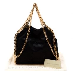 Stella McCartney Black Faux Leather Mini Falabella Shaggy Deer Tote For Women -Stella McCartney Sales luxury women stella mccartney used handbags p196938 006
