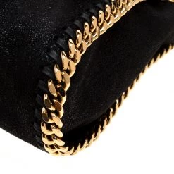 Stella McCartney Black Faux Leather Mini Falabella Shaggy Deer Tote For Women -Stella McCartney Sales luxury women stella mccartney used handbags p196938 010