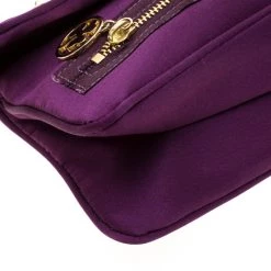 Stella McCartney Purple Satin Double Zip Clutch For Women -Stella McCartney Sales luxury women stella mccartney used handbags p196978 006