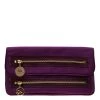 Stella McCartney Purple Satin Double Zip Clutch For Women