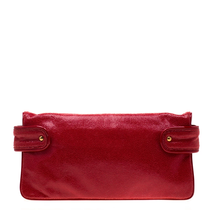 Stella McCartney Red Faux Leather Appaloosa Clutch For Women 6 Stella McCartney Red Faux Leather Appaloosa Clutch For Women - Image 4