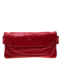 Stella McCartney Red Faux Leather Appaloosa Clutch For Women