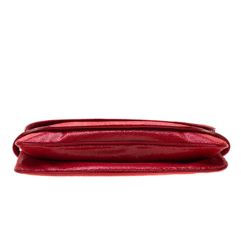 Stella McCartney Red Faux Leather Appaloosa Clutch For Women 8 Stella McCartney Red Faux Leather Appaloosa Clutch For Women - Image 6