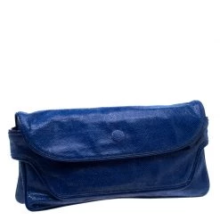 Stella McCartney Blue Faux Leather Appaloosa Clutch For Women -Stella McCartney Sales luxury women stella mccartney used handbags p197181 008