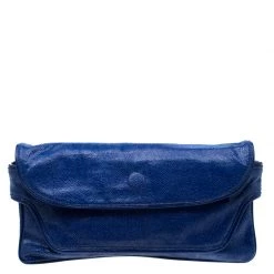 Stella McCartney Blue Faux Leather Appaloosa Clutch For Women