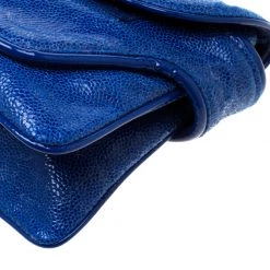 Stella McCartney Blue Faux Leather Appaloosa Clutch For Women -Stella McCartney Sales luxury women stella mccartney used handbags p197181 011