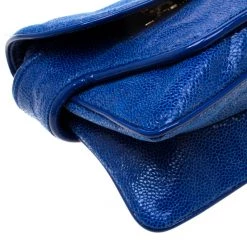 Stella McCartney Blue Faux Leather Appaloosa Clutch For Women -Stella McCartney Sales luxury women stella mccartney used handbags p197181 012