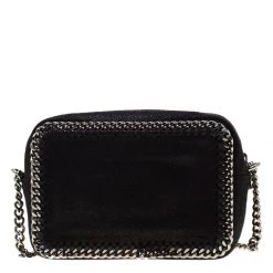 Stella McCartney Black Shaggy Deer Faux Leather Falabella Crossbody Bag For Women -Stella McCartney Sales luxury women stella mccartney used handbags p198677 007