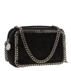 Stella McCartney Black Shaggy Deer Faux Leather Falabella Crossbody Bag For Women -Stella McCartney Sales luxury women stella mccartney used handbags p198677 008