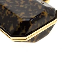 Stella McCartney Black/Brown Plexiglass Lucia Clutch For Women -Stella McCartney Sales luxury women stella mccartney used handbags p200787 009