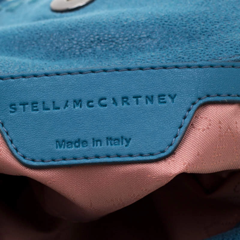 Stella McCartney Blue Faux Leather Mini Falabella Tote For Women 11 Stella McCartney Blue Faux Leather Mini Falabella Tote For Women - Image 9