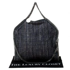 Stella McCartney Blue Boucle Fabric Small Falabella Tote For Women 21 Stella McCartney Blue Boucle Fabric Small Falabella Tote For Women -Stella McCartney Sales luxury women stella mccartney used handbags p212023 002