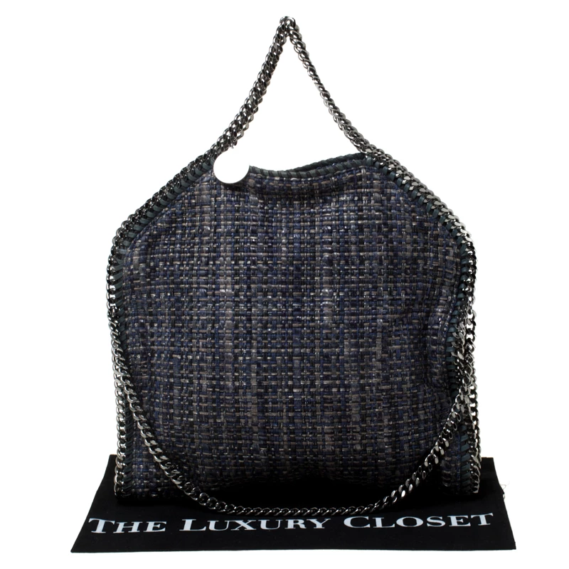 Stella McCartney Blue Boucle Fabric Small Falabella Tote For Women 11 Stella McCartney Blue Boucle Fabric Small Falabella Tote For Women - Image 9