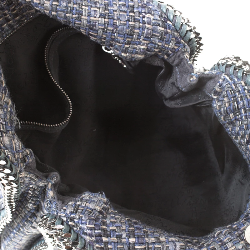 Stella McCartney Blue Boucle Fabric Small Falabella Tote For Women 9 Stella McCartney Blue Boucle Fabric Small Falabella Tote For Women - Image 7