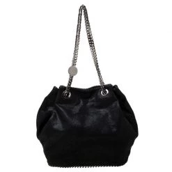 Stella McCartney Black Faux Leather Bucket Bag For Women