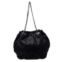 Stella McCartney Black Faux Leather Bucket Bag For Women 16 Stella McCartney Black Faux Leather Bucket Bag For Women -Stella McCartney Sales luxury women stella mccartney used handbags p216636 006