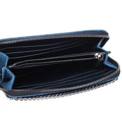 Stella McCartney Blue Denim Falabella Zip Around Wallet For Women -Stella McCartney Sales luxury women stella mccartney used handbags p221313 003