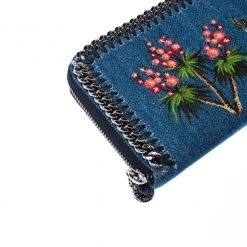 Stella McCartney Blue Denim Falabella Zip Around Wallet For Women -Stella McCartney Sales luxury women stella mccartney used handbags p221313 006