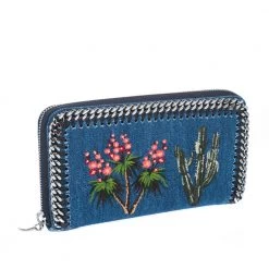 Stella McCartney Blue Denim Falabella Zip Around Wallet For Women -Stella McCartney Sales luxury women stella mccartney used handbags p221313 009