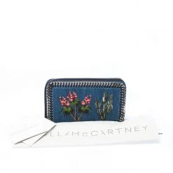 Stella McCartney Blue Denim Falabella Zip Around Wallet For Women -Stella McCartney Sales luxury women stella mccartney used handbags p221313 011