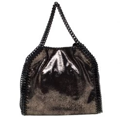 Stella McCartney Metallic Black Faux Leather Falabella Crossbody Bag For Women -Stella McCartney Sales luxury women stella mccartney used handbags p223474 007